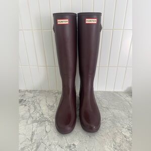 Hunter Dark Red Waterproof Boots